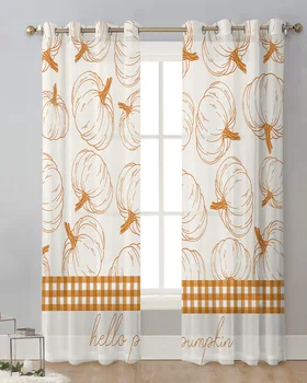 Текстурный занавес с текстурой тыквы, тюлевые шторы для гостиной, обработка кухонных окон, вуалевые шторы