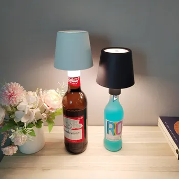 Креативная настольная лампа для бутылки вина, съемный перезаряжаемый декоративный бар, беспроводной дизайн, светодиодный ночник для атмосферы кофейни