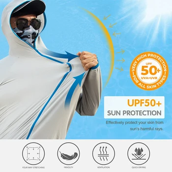 Мужская и женская водонепроницаемая солнцезащитная одежда UPF 50 + с защитой от ультрафиолета, толстовка с длинным рукавом, быстросохнущая куртка от дождя для кемпинга