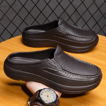 Популярные мужские полуботинки Удобная молодежная модная мужская обувь из Эва, легкие мужские лоферы, черные слипоны, мужская обувь