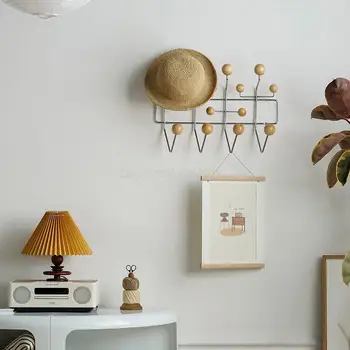 Классическая скандинавская минималистичная вешалка для одежды, Крючок, вешалка с шариком, Повесьте все это, мебель для дома из карамельного бука