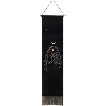 Лунный Звездный Гобелен, Черное Настенное одеяло, Домашний декор для гостиной