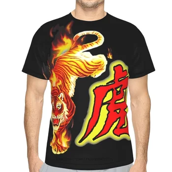 Огненная футболка с 3D принтом для мужчин, любителей тигровых животных, унисекс, свободные топы для фитнеса, хип-хоп, пляжные мужские футболки