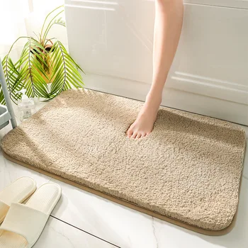 Мягкий и простой коврик для двери в туалет, Нескользящие коврики для ванной комнаты, Бархатный утолщенный водопоглощающий ковер для ванной комнаты  
