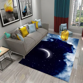 3D Ковер Moon Star для гостиной, спальни, столовой, напольного коврика, кухни, входа в ванную, нескользящего коврика, коврика для домашнего декора