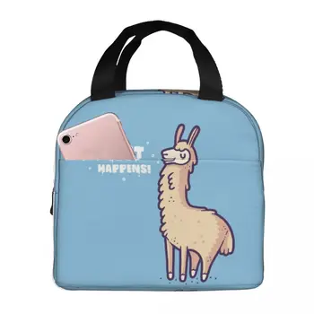 Переносная изолированная Оксфордская сумка для ланча Spit Happens Llama, Многоразовый Ланч-бокс, органайзер для ланча, Термосумка-холодильник, сумка-тоут