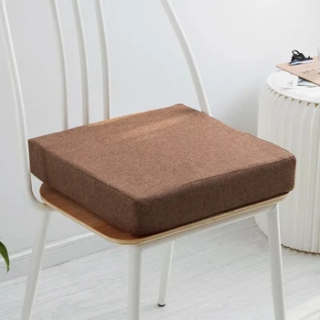 Съемная моющаяся хлопчатобумажная льняная подушка, противоскользящий коврик для офисного стула, коврик для студенческого стула, Утолщенная губчатая подушка высокой плотности
