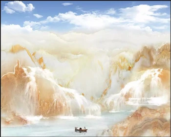 обои beibehang для детской комнаты Альпийский ручей водный пейзаж каменный пейзаж Хайнань Байчуань мраморные обои papel mural