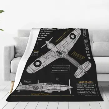 Одеяло Spitfire Hawker Hurricane, теплый флис, мягкая фланель, самолет-истребитель, военный пилот Второй мировой войны, самолет, Одеяла для дивана