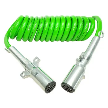 7-Полосный ABS 15-дюймовый зеленый Катушечный прицеп Электрический кабель Шнур питания 12-дюймовый провод EL27715 590161