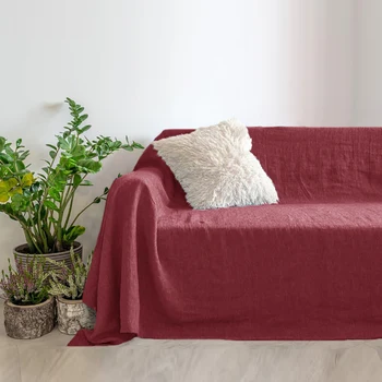Чехол для дивана шириной 180 см из 100% чистого льна для VIP-клиента