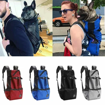 Рюкзак-переноска для собаки для мотоцикла, велосипеда, путешествий на открытом воздухе, пеших прогулок, двойная сумка на плечо, дышащая сумка для домашних животных для маленьких средних собак