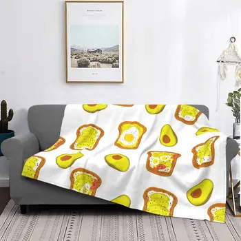 Одеяла для тостов с авокадо Фланелевые для любителей авокадо Супер Мягкие одеяла для путешествий в самолете Одеяло для спальни
