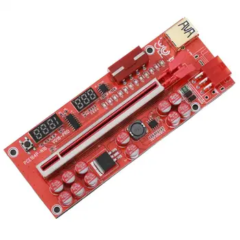 Практичный адаптер-удлинитель видеокарты PCI-E от 1X до 16X, высокоскоростной дисплей напряжения и температуры, удлинитель PCI-E