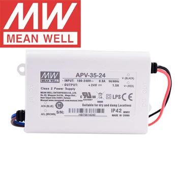 Оригинальный Mean Well APV-35-24 meanwell с постоянным напряжением 24 В/1,5 А, светодиодный импульсный источник питания мощностью 36 Вт с одним выходом