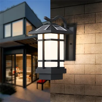 Солнечный Настенный светильник TEMAR, уличное современное светодиодное бра, Водонепроницаемое освещение внутреннего дворика для крыльца, балкона, внутреннего двора, прохода виллы