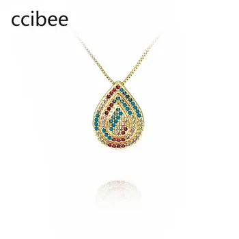 Модное и популярное ожерелье с подвеской-капелькой Великолепная красочная индивидуальность, Циркон, изысканный темперамент, Универсальное ожерелье