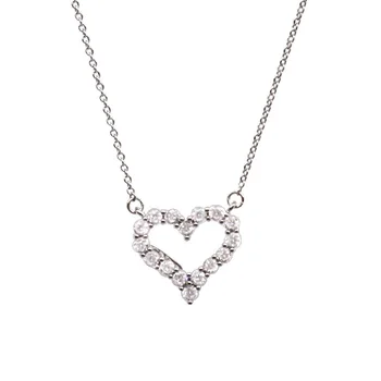 Новое металлическое ожерелье с подвеской в виде полого сердца, Женские роскошные Дизайнерские простые ожерелья-шармы