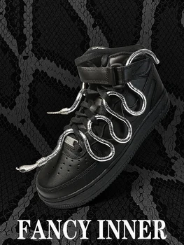 2023 Новые Аксессуары для обуви Twist Snake Серебристо-Золотой Металлический Панк Унисекс Cool DIY Reform Модное украшение для шнурков