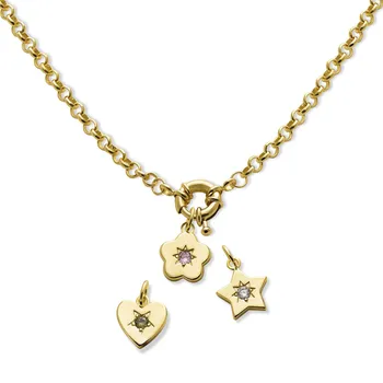 Очаровательное ожерелье и браслет в виде цветка в форме сердца с милыми звездами, Изящное простое позолоченное маленькое ожерелье с подвеской для женщин