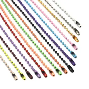 20шт Разноцветных цепочек из шариковых бусин Подходит для брелка/кукол/ этикетки, соединителя для ручной бирки для браслета 