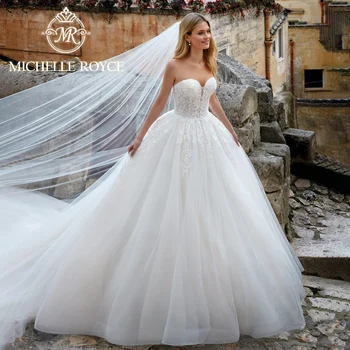 Бальное платье Мишель Ройс, свадебные платья для женщин 2023, Изысканное свадебное платье из органзы с вышивкой в виде сердца, Vestidos De Novia