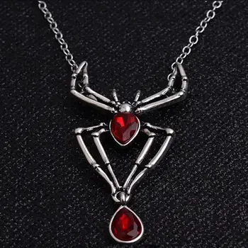 Роскошное изысканное женское ожерелье-паук из красного горного хрусталя высокого класса в подарок