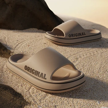 Мужские новые летние тапочки с мягкой подошвой Cloud Slides Легкая пляжная обувь для мужчин, подходящая для помещений и улицы