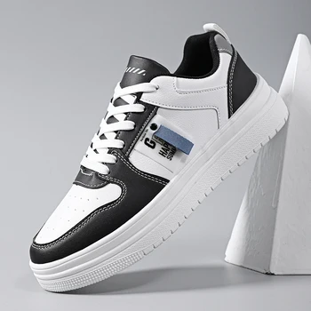 2022 Мужская обувь Уличная обувь на плоской подошве для мужчин Кроссовки на шнуровке Удобная повседневная мужская обувь Черные Белые мужские кроссовки на платформе