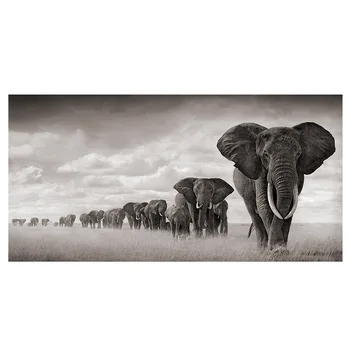 Африканская семья слонов мигрирует, картины на холсте, Скандинавия, Принты плакатов для гостиной, декор спальни, Настенное искусство Куадроса
