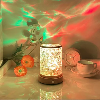 Светодиодный проектор, настенный светильник, акриловая водяная рябь, фотографическое освещение, сенсорный выключатель с регулируемой яркостью, портативный для подарка на День Святого Валентина