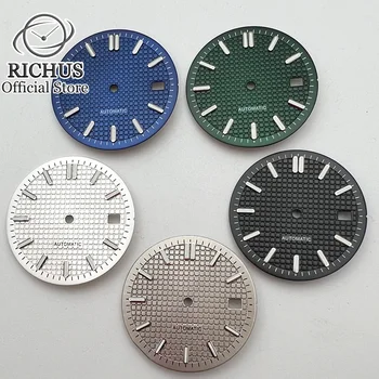 31 мм серебристо-зеленый синий циферблат часов со светящимся механизмом fit NH35 ETA 2836 2824 Mingzhu DG2813 3804 Miyota 8205 8215 821A