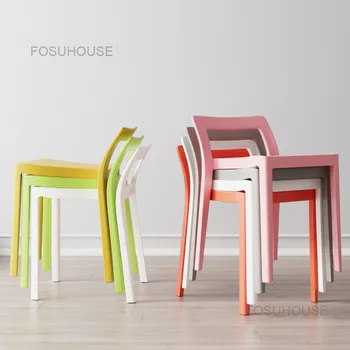 Пластиковый стул, утолщенная бытовая мебель, простой современный кухонный стул для столовой, стулья для столовой в скандинавском стиле для гостиной, стулья для ресторана