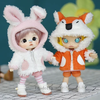 1 Комплект милых кукол Obitsu 11 животных, Кролик, лиса, динозавр, пальто + брюки для OB11, 1/12 BJD, аксессуары для кукольной одежды Molly