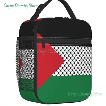 Палестинский Флаг Изолированная Сумка для ланча Палестинская Хатта Куфия Кеффия с Рисунком Термоохладитель Сумка для Ланча Дети Школьники