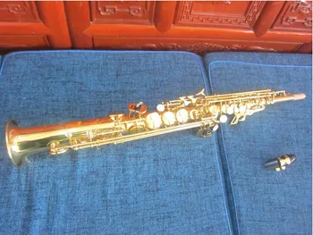 Новый музыкальный инструмент для игры на саксофоне с футляром, сопрано-саксофон, золотой лак, си-бемоль, высокое качество
