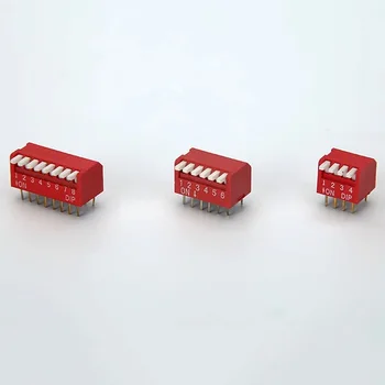 5ШТ Модуль переключателя скользящего типа 2 4 6 8-контактный переключатель положения с шагом погружения красный переключатель с кнопочным переключателем