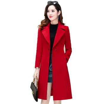 Осенне-зимняя шерстяная куртка, женское шерстяное пальто, верхняя одежда, новое модное кашемировое пальто средней длины со свободной подкладкой для мамы