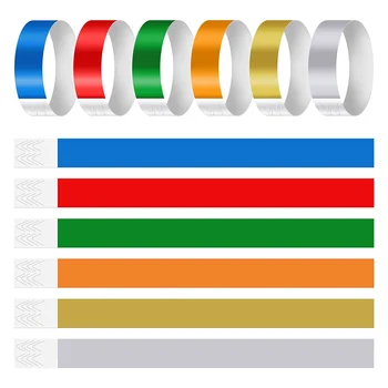 600 ШТ Неоновых Цветных Браслетов для Мероприятий, Синтетических Бумажных Водонепроницаемых Легких Браслетов Для Идентификации Активности