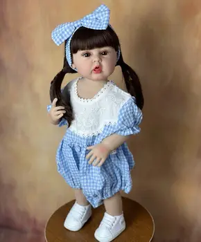 Реалистичная 55-сантиметровая мягкая кукла BZDOLL с полным силиконовым телом принцессы для малышей, реалистичная кукла-Реборн для маленьких девочек, подарок на день рождения Бебе
