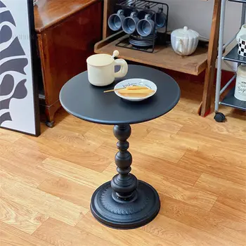 Журнальный столик из американского кованого железа для мебели в гостиную, приставной столик для дивана в стиле ретро, Маленький круглый столик, простой угловой столик на балконе