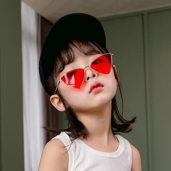 Детские треугольные солнцезащитные очки, очки в металлической оправе, солнцезащитные очки, dxb033, персонализированные очки для уличной фотографии