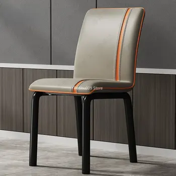 Дизайнерские обеденные стулья с акцентом, кожаные Эргономичные Современные Складные обеденные стулья, Дерево, Роскошная мебель для дома Sillas Comedor