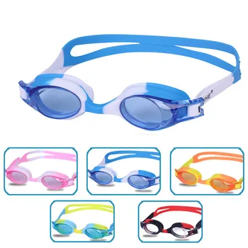 Красочные Регулируемые Детские Водонепроницаемые силиконовые Плавательные очки с защитой от запотевания и ультрафиолета