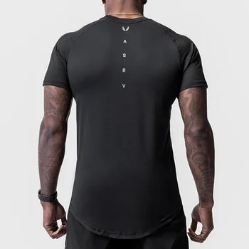 Мужская быстросохнущая футболка, Летняя Спортивная дышащая короткая футболка, повседневная рубашка, мужской тренажерный зал, одежда для занятий бодибилдингом