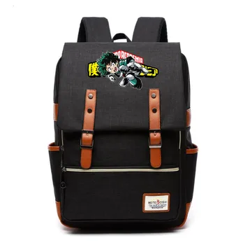 Детский рюкзак My Hero Academia, холщовые школьные сумки, сумка через плечо с пряжками в элегантном стиле, рюкзак для ноутбука, дорожный рюкзак