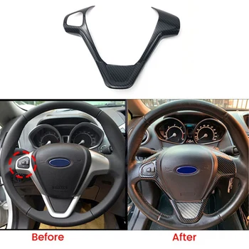 Автомобильная наклейка на панель рулевого колеса из углеродного волокна для Ford Fiesta MK7 2009-2017 Ecosport 2012-2017