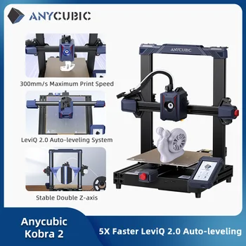 3D-принтер Anycubic Kobra 2 FDM LeviQ 2.0 с автоматическим выравниванием Smart Z-Offset 250 мм / с В 5 раз быстрее Максимальной скорости печати Быстрые принтеры