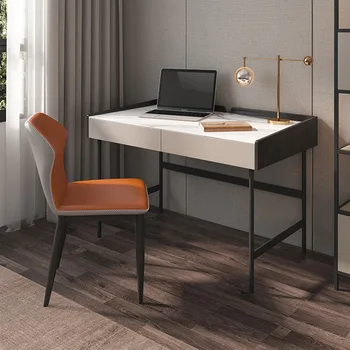 Рабочий стол с мраморной столешницей В итальянском стиле, современный многослойный светильник, Роскошная доска Bright Rock, компьютерный стол, Офисная мебель для дома