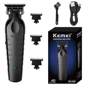 Kemei 2299 Профессиональный электрический парикмахерский триммер для мужчин, машинка для стрижки бороды, Аккумуляторная машинка для стрижки волос, 0 мм